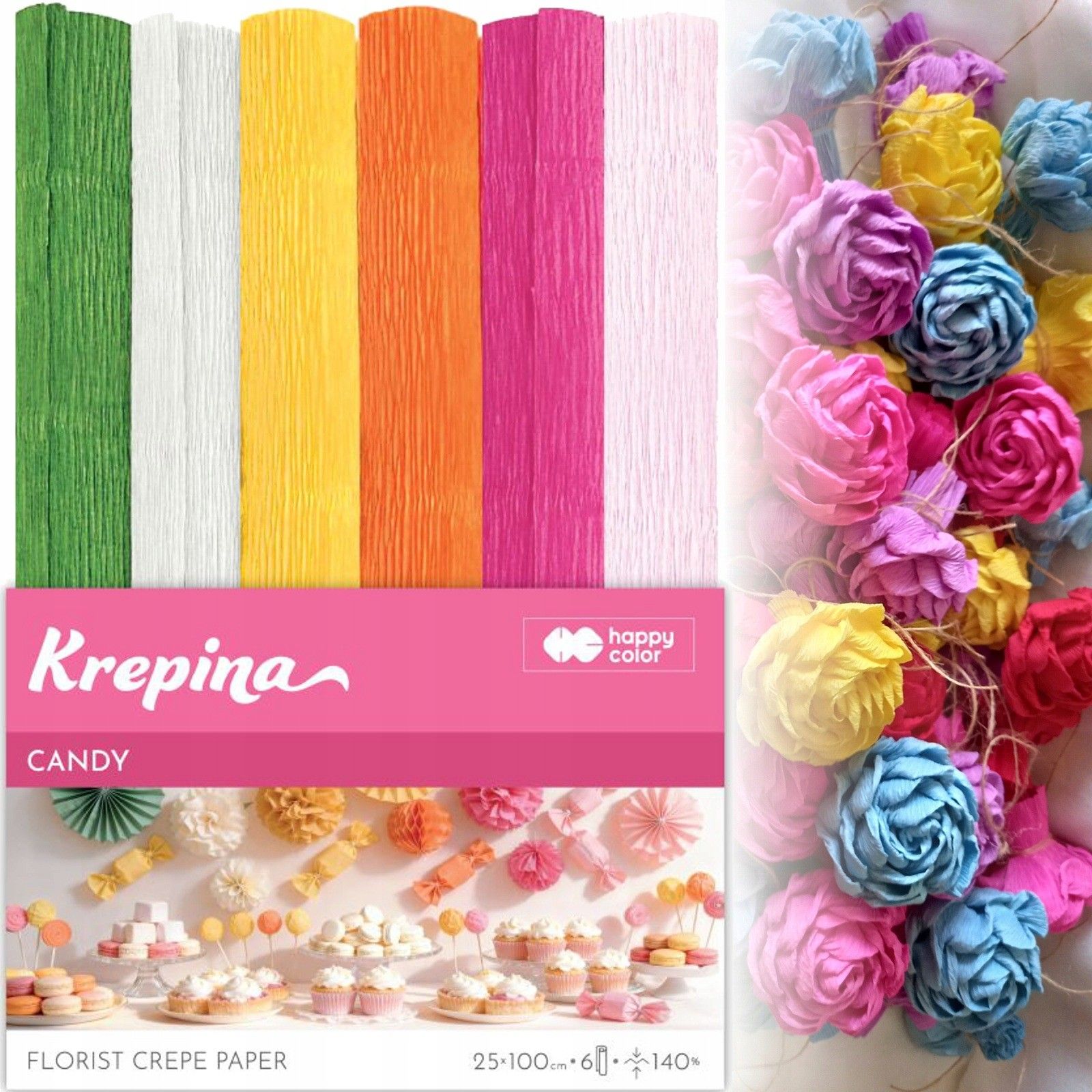 Zdjęcie Happy Color Krepina Marszczona Candy 25X100Cm 6 Kolorów - Serock