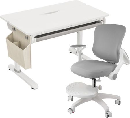 SPACETRONIK XD SPEX108WG Biurko regulowane z pochylanym blatem 0–50° z korbką, szufladą, organizerem i hakiem, biały, 120×60/100×60 (19889UNIW)