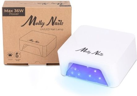 Molly Nails Lampa Do Paznokci Uv/Led 36W Lakierów Hybrydowych Żeli I Akrylożeli Bezprzewodowa Biała V9Bat
