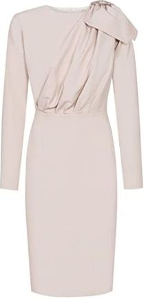 Swing Fashion 1069 - Size XL, Beige Elegancka damska sukienka ołówkowa, sukienka biznesowa, odświętna, na imprezę, koktajlowa, vintage, długość do kol