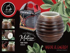 Zdjęcie J.M Perez Naczynie Ceramiczne Do Yerby - Brązowa Opona - Gostyń