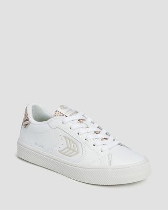 Sneakersy skórzane Cariuma Salvas White Leather Snake Skin