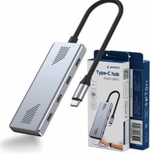 Zdjęcie Hub USB Gembird 4-PORTOWY HUB USB-C 3.2 (GEN 2) TYPU C SZARY (UHBCMU310C401) - Piaski