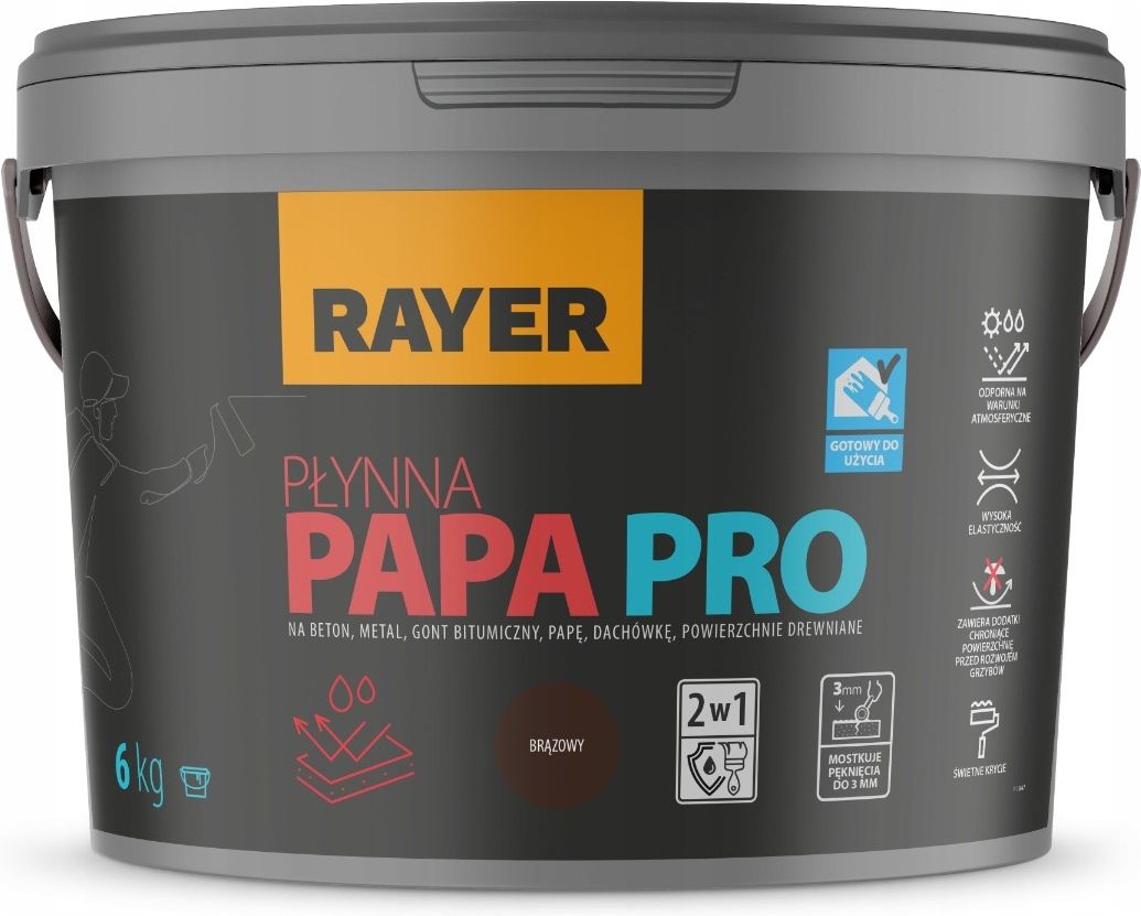 Thelordsp Rayer Farba Rayer Płynna Papa Pro Brązowy 6 kg - Opinie i ceny na Ceneo.pl
