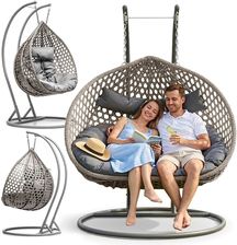 Zdjęcie Fotel Wiszący Kokon Ogrodowy LAZYhome Robin Dwuosobowy - Reszel