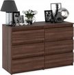 Stiv-Meble Nowoczesna Komoda 6 szuflad 100 cm Dąb Wenge/Wenge Matowa KOMODAZSZUFLADAMISZAFKARTVKOMODAWENGE