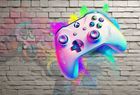 Deco-Wall Tapeta dla dzieci na wymiar Gaming Pad Graffiti Mur Cegła 3D Neonowa 100x100 cm