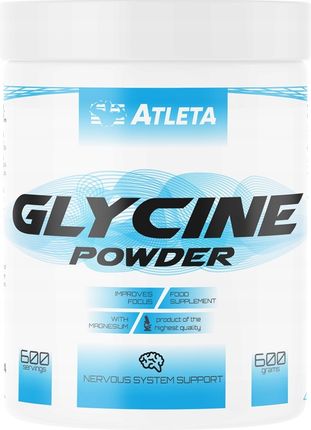Atleta glycine Powder 600g Pamięć Nastrój glicyna Naturalna Bezsmakowa