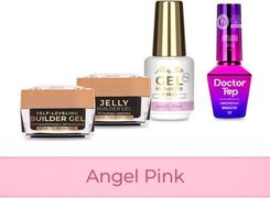 Zdjęcie Molly Nails Pro Match System 3+1 Angel Pink: 3 Żele Budujące + Doctor Top 10g - Łask