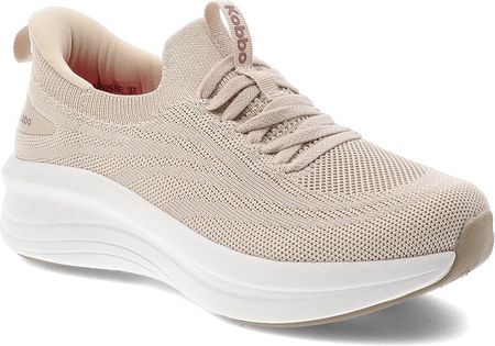 Sneakersy damskie Kobbo, cholewka z materiału wsuwane na płaskiej podeszwie, beżowe, 102425