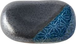 MIJ Podstawka na pałeczki do sushi ceramiczna Pebble czarno-niebieska 4,5 cm 1 szt. (8594197829138)