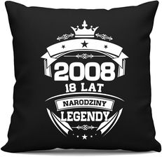 Zdjęcie 2008 Narodziny legendy 18 lat - czarna poduszka na prezent - Wisła