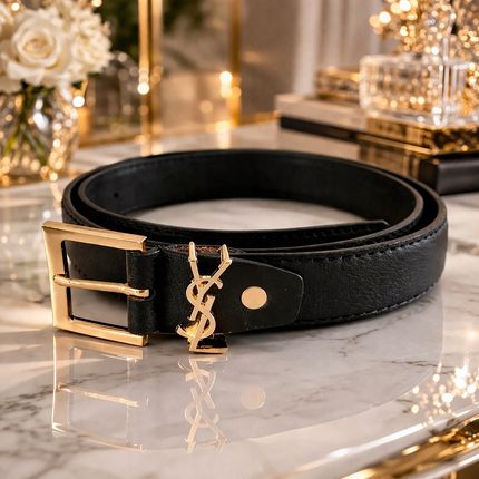 Luksusowy czarny Pasek 110 cm