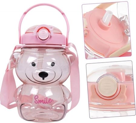 Butelka Na Wodę Z Uchwytem Sweet Bear Pink 1L Bd27