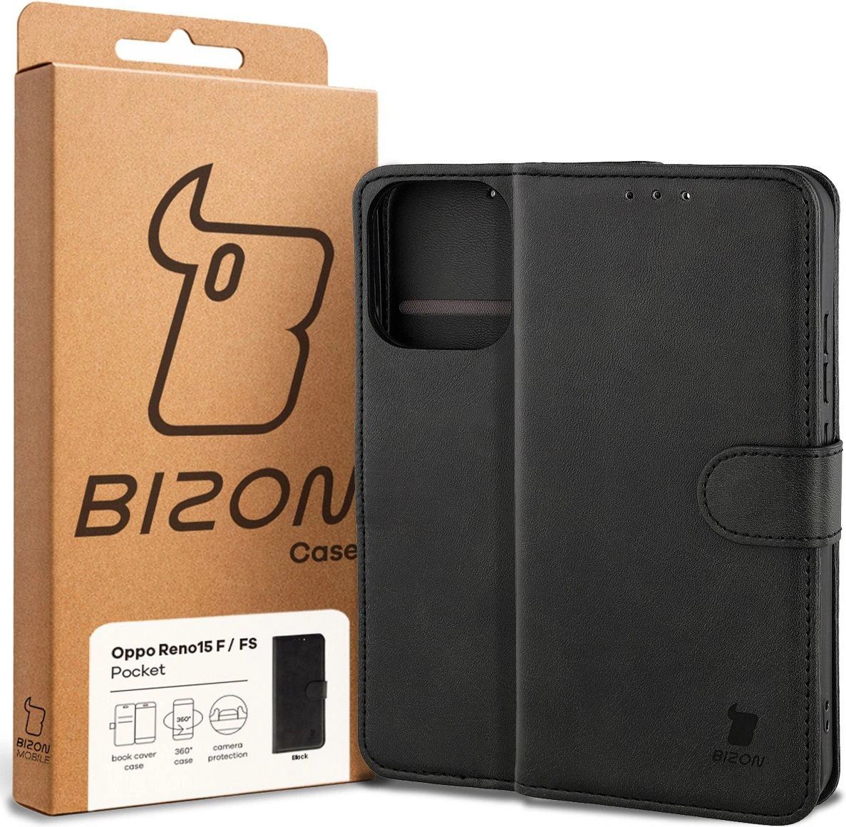 Bizon Etui Z Klapką Case Pocket Do Oppo Reno 15 F Fs Czarne - Etui na ...