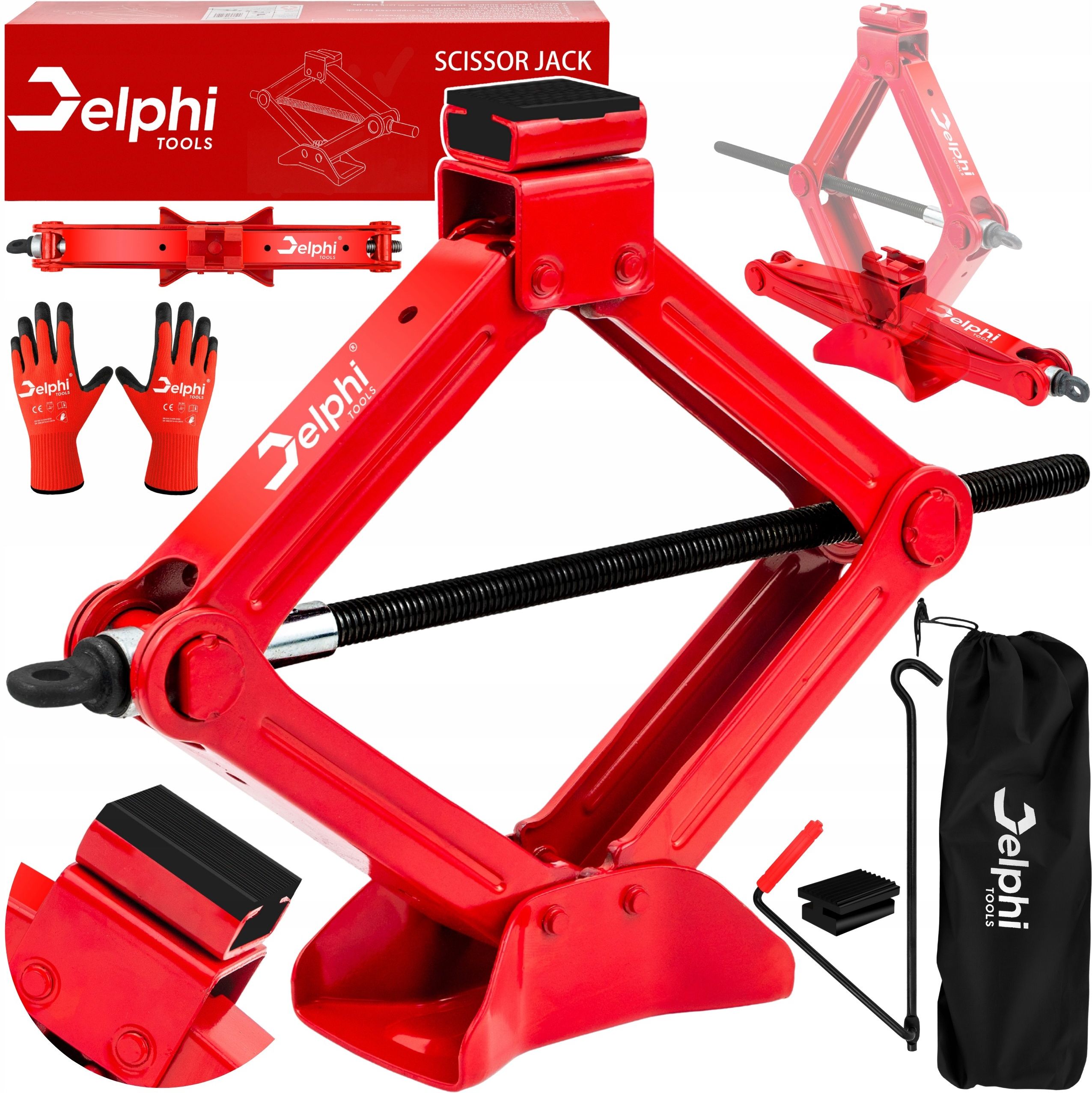 Delphi Tools Podnośnik Samochodowy Trapezowy Do Wymiany Kół 2000kg ...