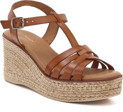 Zdjęcie Skórzane sandały na koturnie camel El Pimpi 7002 - Kleczew