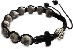 Zdjęcie Bransoletka różaniec pleciony jaspis +Św. Benedykt - Kościan