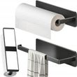 Uchwyt Wieszak na ręcznik papierowy czarny metal 27 cm mocowanie bezinwazyjne UCHWYTWIESZAKNARĘCZNIKPAPIEROWYP306
