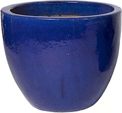 Zdjęcie Ceramiczna Osłonka Egg Pot Niebieska osłonka na doniczkę 22 x 21 cm - Żerków