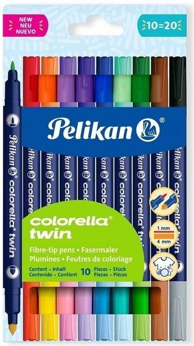 Zdjęcie Herlitz Flamastry Colorella Twin Dwustronne 10Kol. Pelikan - Trzebinia