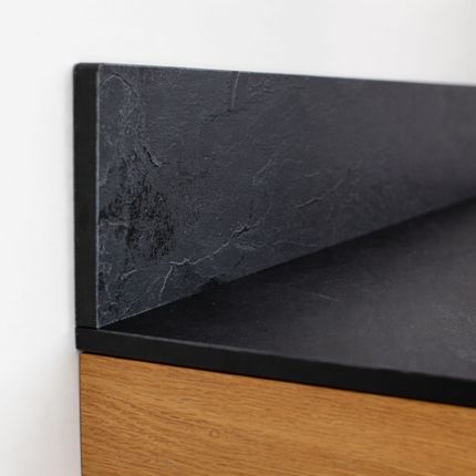 KOLM Blat łazienkowy HPL do szafki 70 cm 70,5×40 cm  Black (0190SL) z panelem 18cm