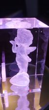 Zdjęcie Kryształ 3D Szklana Figurka Lampka Led Walentynki Aniołek - Radlin