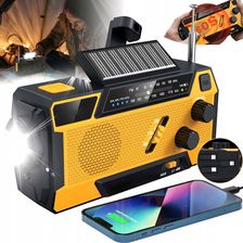 Radio survivalowe Bedee 376 z korbką, panelem solarnym i wbudowanymi kablami