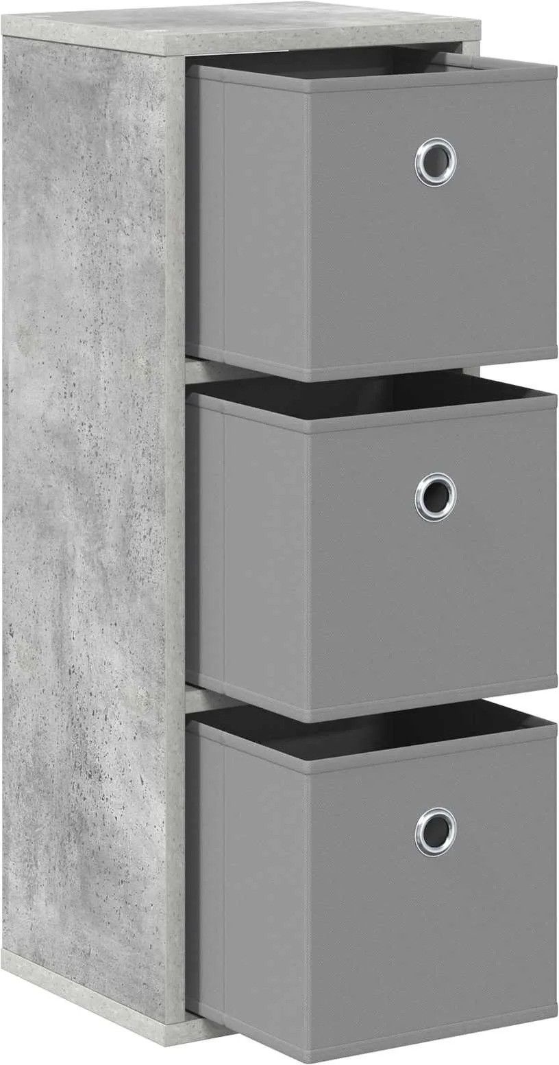 VidaXL Regał z szufladą Betonowy szary 25,5 x 22 x 69,5 cm 8000551 ...