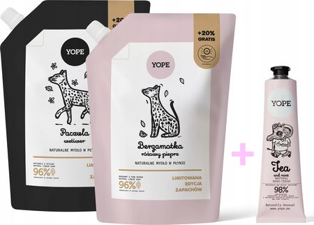 Yope Zestaw 2X Refill Mydła 600ml: Paczula|Bergamotka|Krem 100ml