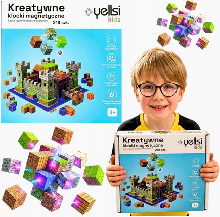 Mm Klocki Magnetyczne Minecraft Konstrukcyjne Duże 216 Elementów Yellsi Kids