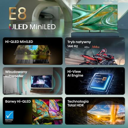 Telewizor QD-Mini LED Hisense 85E8S 85 cali 4K UHD - zdjęcie 3