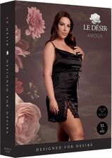 Zdjęcie Open Back Silk Dress with Criss Cross Details and Slit - Plus Size - Black - Rybnik