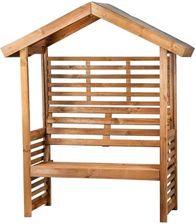 Zdjęcie Pergola z ławką Aston impregnowana brąz - 128 x 66 x 190 cm - Różan