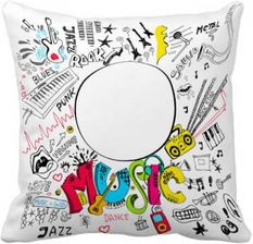 Zdjęcie TecSys Poszewka z satyny do sublimacji Music 38X38 - Witnica
