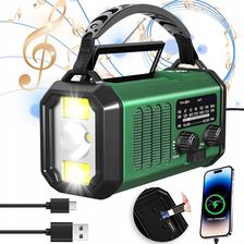 Radio survivalowe Bedee XSY-330 z korbką, panelem solarnym i kompasem