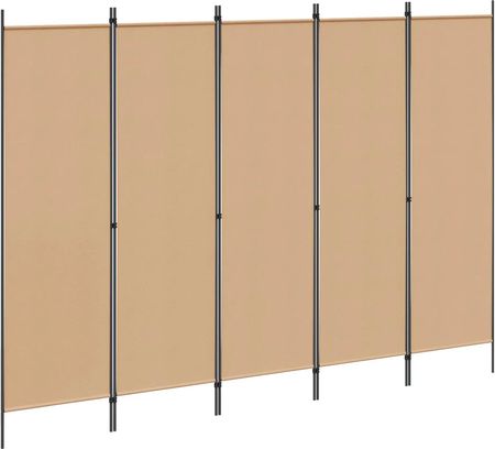 vidaXL Parawan 5 Panelowy Beżowy 250X180cm Tkanina (8721451242741)