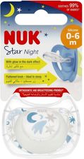 Zdjęcie Nuk Smoczek Star Night 10175287 0-6m Biało-Niebieski - Czaplinek