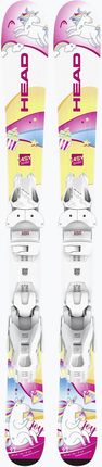 Head Narty Zjazdowe Dziecięce Unicorn Easy Jrs + Wiązania 4.5 Gw Ca White/Pink