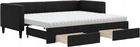 Łóżko-sofa rozkładane z funkcją spania 80x200 tapicerowane z szufladami kolekcja nowa czarne 5907935266288
