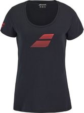 Zdjęcie KOSZULKA BABOLAT EXERCISE FLAG TEE WOMEN BLACK/BLACK - Kłobuck