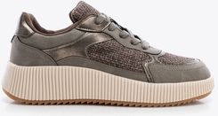 Zdjęcie Damskie sneakersy na grubej platformie szaro - brązowe - Piaseczno