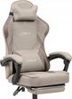 Fotel gamingowy Cabro C502 Podnóżek Tkanina Beżowy Czarny 5907196012167
