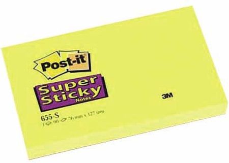 3M NOTES 655-S SUPER STICKY 76X127 (655-S)