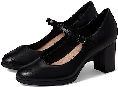 Clarks Damskie czółenka Bayla Nora, Czarna skóra, 9.5