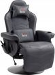 Fotel Gamingowy z Masażem, Regulowane Oparcie, Z Podnóżkiem Homcom 700-142V00BK czarny Skóra sztuczna 4255633573100