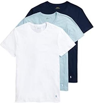 POLO RALPH LAUREN Męskie klasyczne dopasowanie bawełniane Crews 3-pak, Granatowy/niebieski/biały, XL