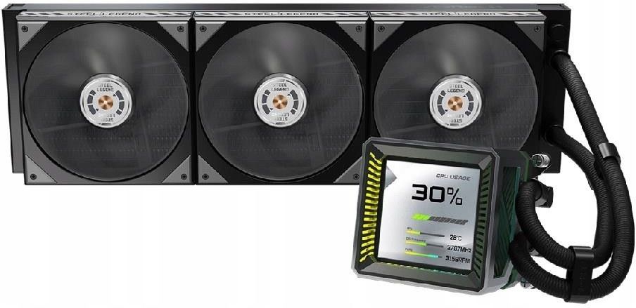 фото Водяне охолодження ASRock Steel Legend Dark 360 LCD 3
