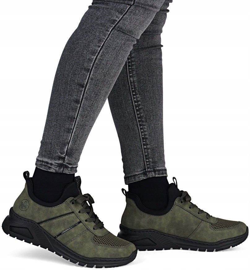 Scarpe Da Ginnastica Rieker M4970 Donna, Verde Scuro, Con Zeppa E Larghezza Extra, Comode E Ammortizzate - 5