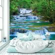 Fototapeta Ścienna Zielona, Wodospad W Lesie Egzotyczna Dżungla, Motywy Roślinne, 3D i Perspektywa, Pejzaż, Papierowa, Gładka, Zmywalna, Wodoodporna, 
